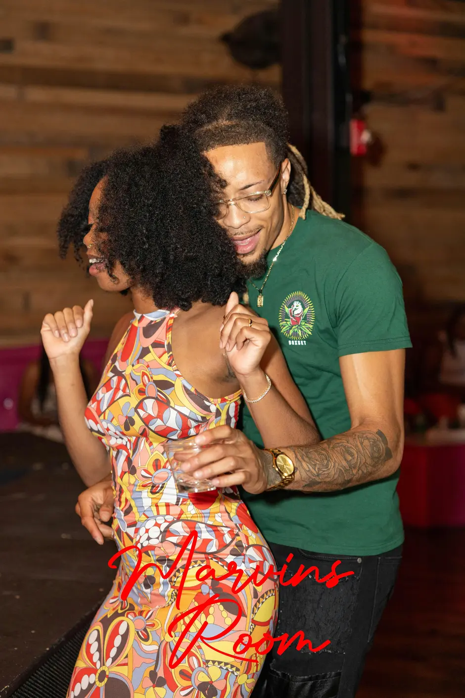 A couple dancing close